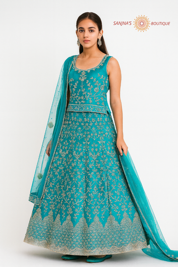 Peacock Charm: Designer Kids Lehenga