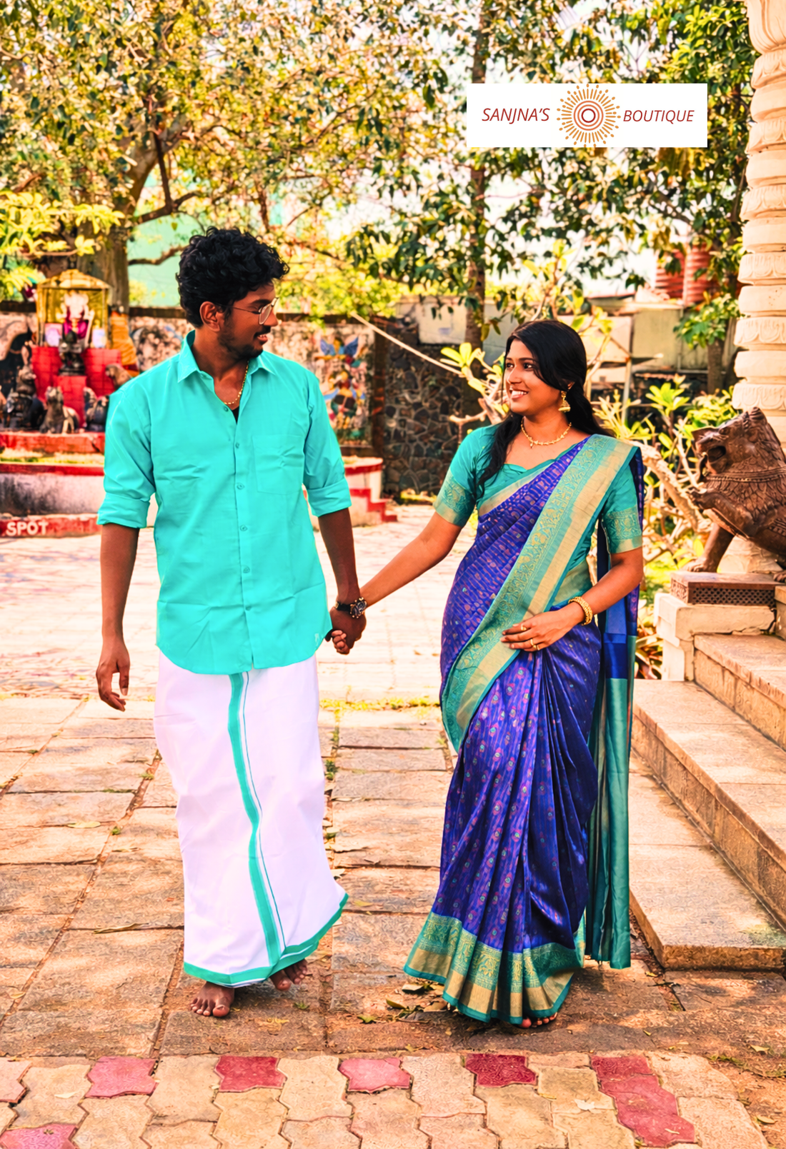 Premium Royal blue with Aqua green Couple Combo Pack