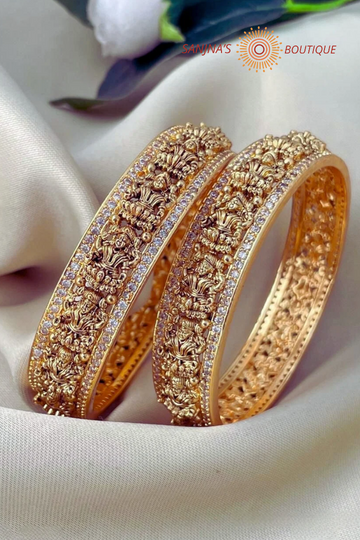 Lakshmi Bangle with White Stones