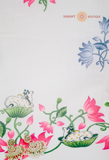 Kamadhenu Lotus Sacré Linen sari