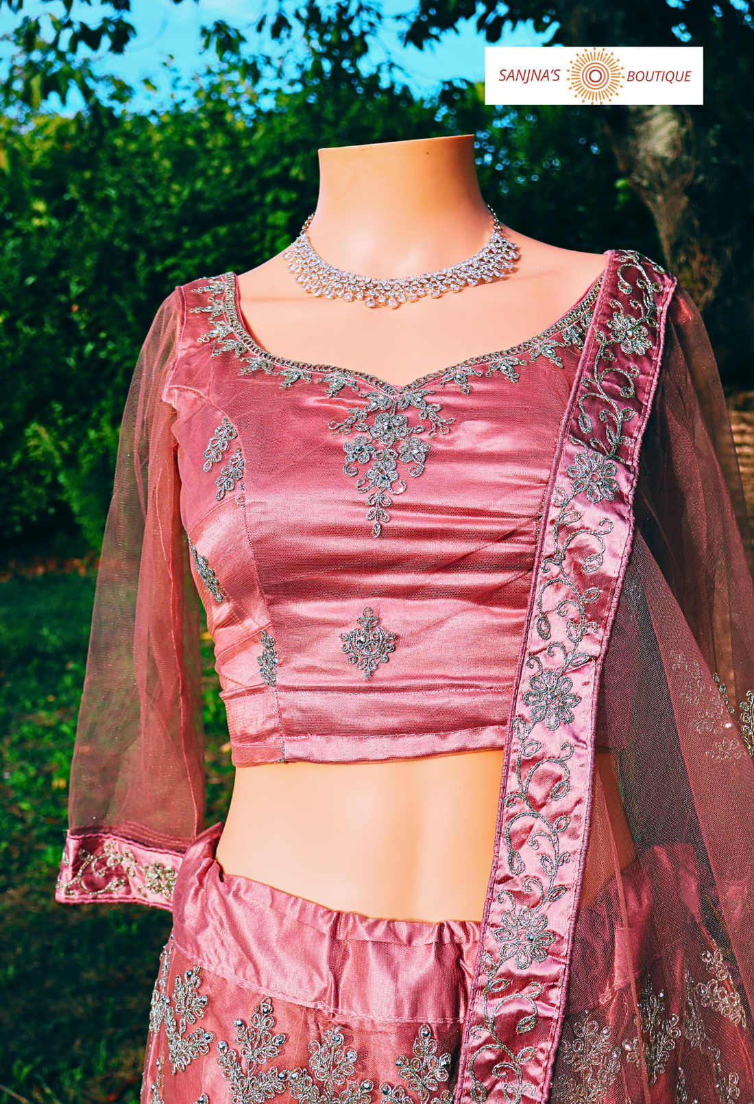 Lehenga Mariage Rose Pastel