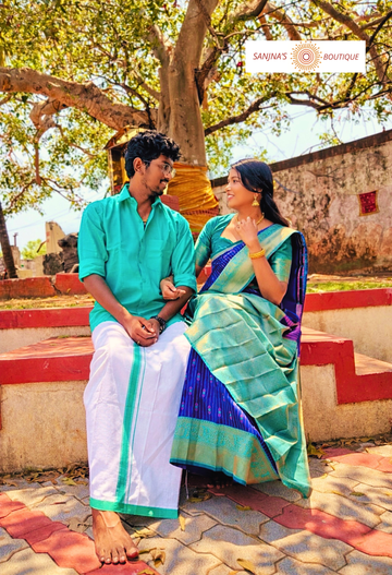 Premium Royal blue with Aqua green Couple Combo Pack