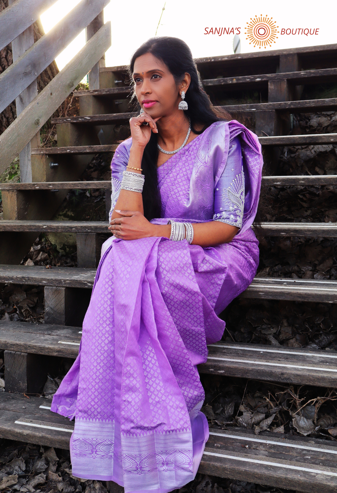Lavender Lilac Luxe Ready-to-Wear Silk Saree