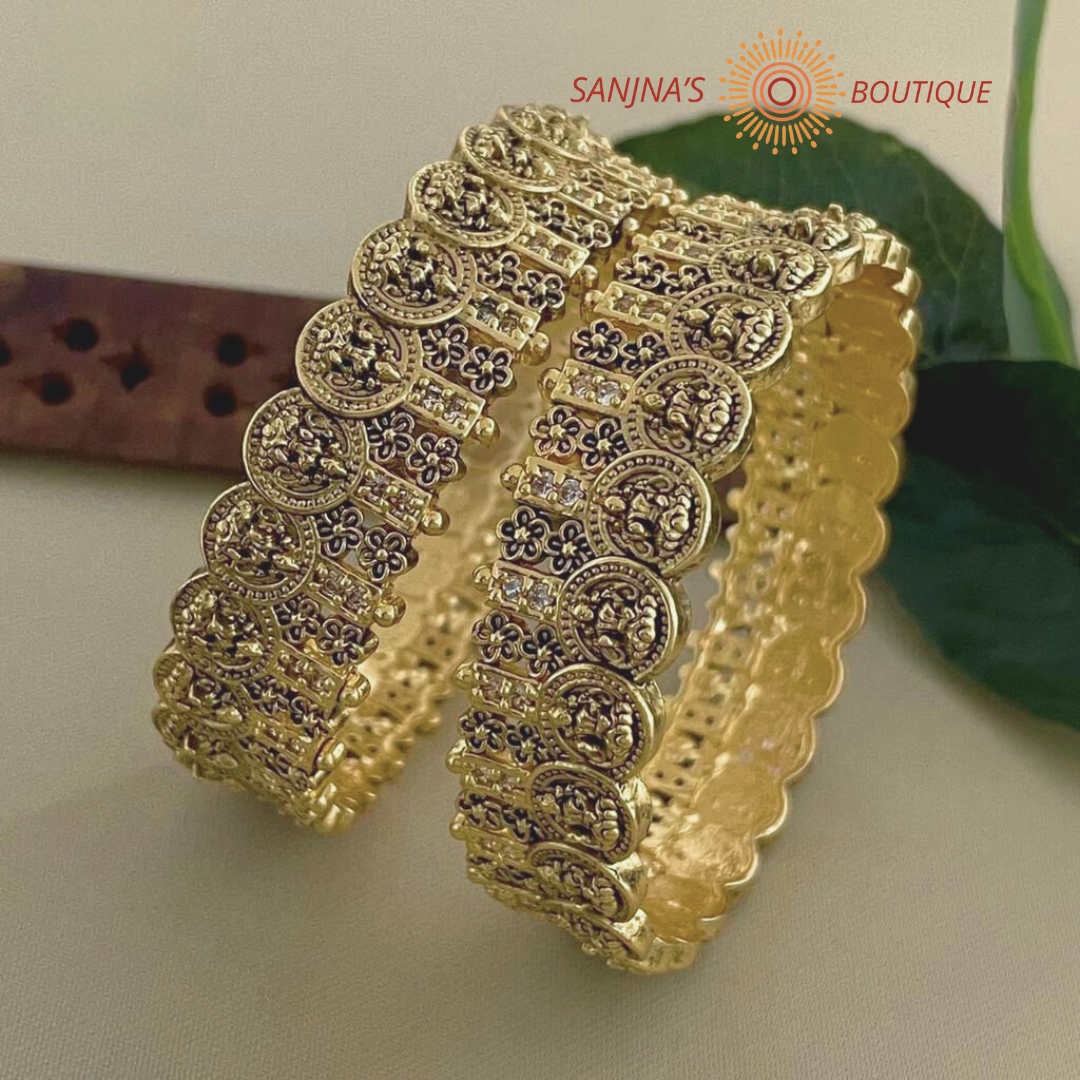 Pure Grace: Lakshmi Bangle with White Stones