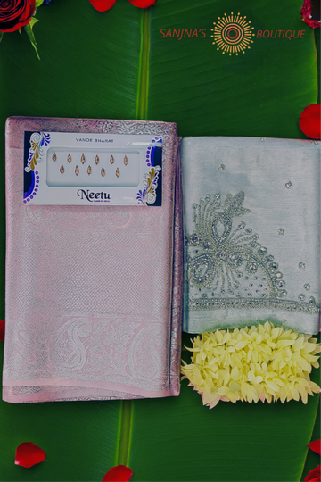 Elegant Pastel Lavender  colour Soft  Silk Saree Gift Combo Pack