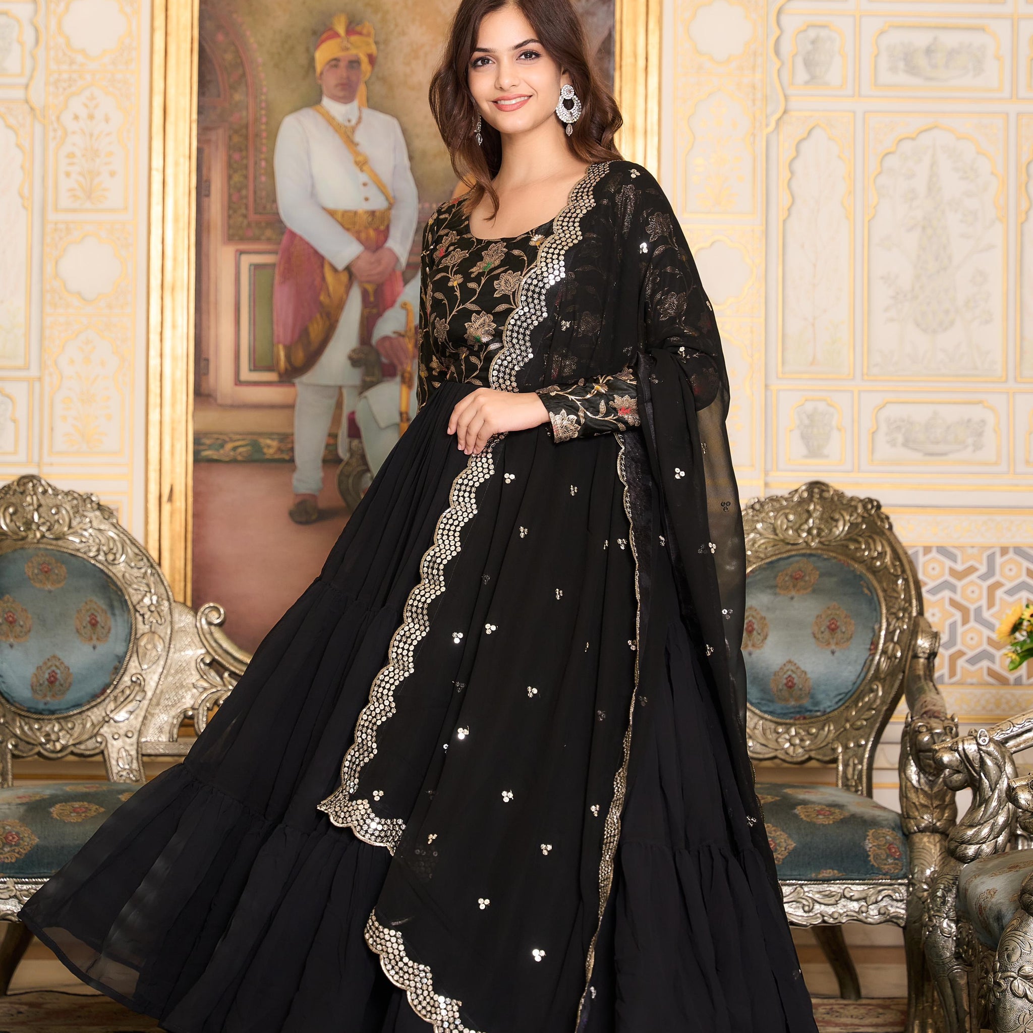 New Long Gown & Dupatta