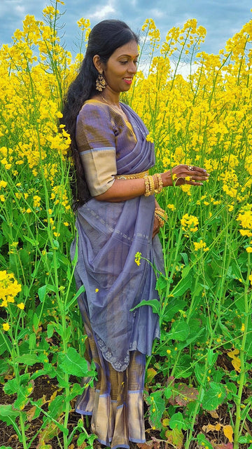 Covertable Long Silk Gown into Lehenga Combo pack Hip Belt with Artifical Jasmin flower + Bindi Pack