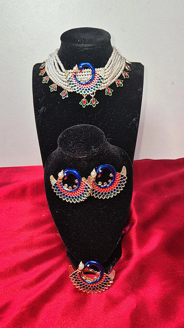 Peacock Pearl Necklace Set