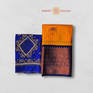 Mango Yellow Soft Silk Vaira Oosai Saree