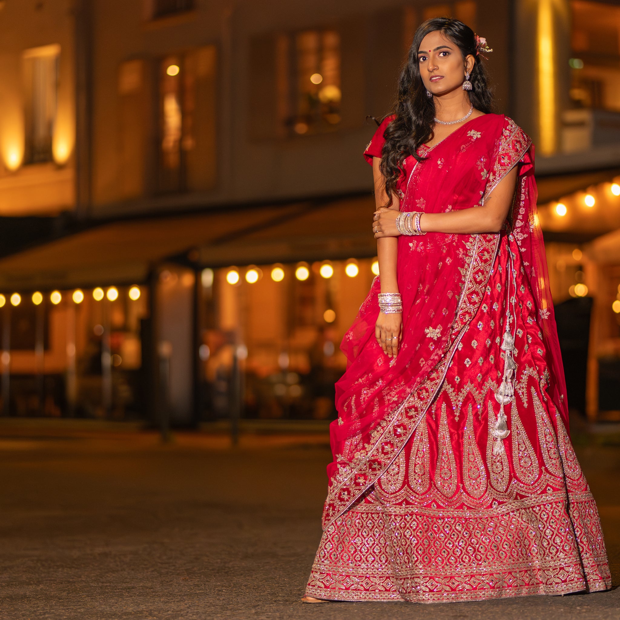 Pink Velvet Lehenga + Silver Jewelry Set – A Match Made in Style Heaven