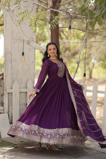 Elegant Dark Violet  Gown