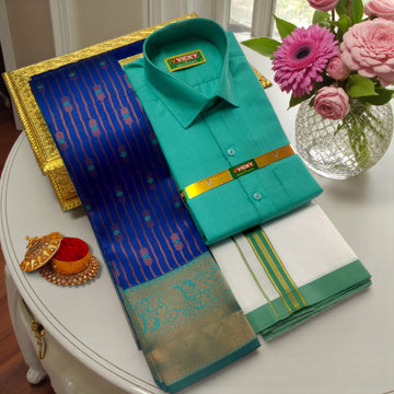 Premium Royal blue with Aqua green Couple Combo Pack