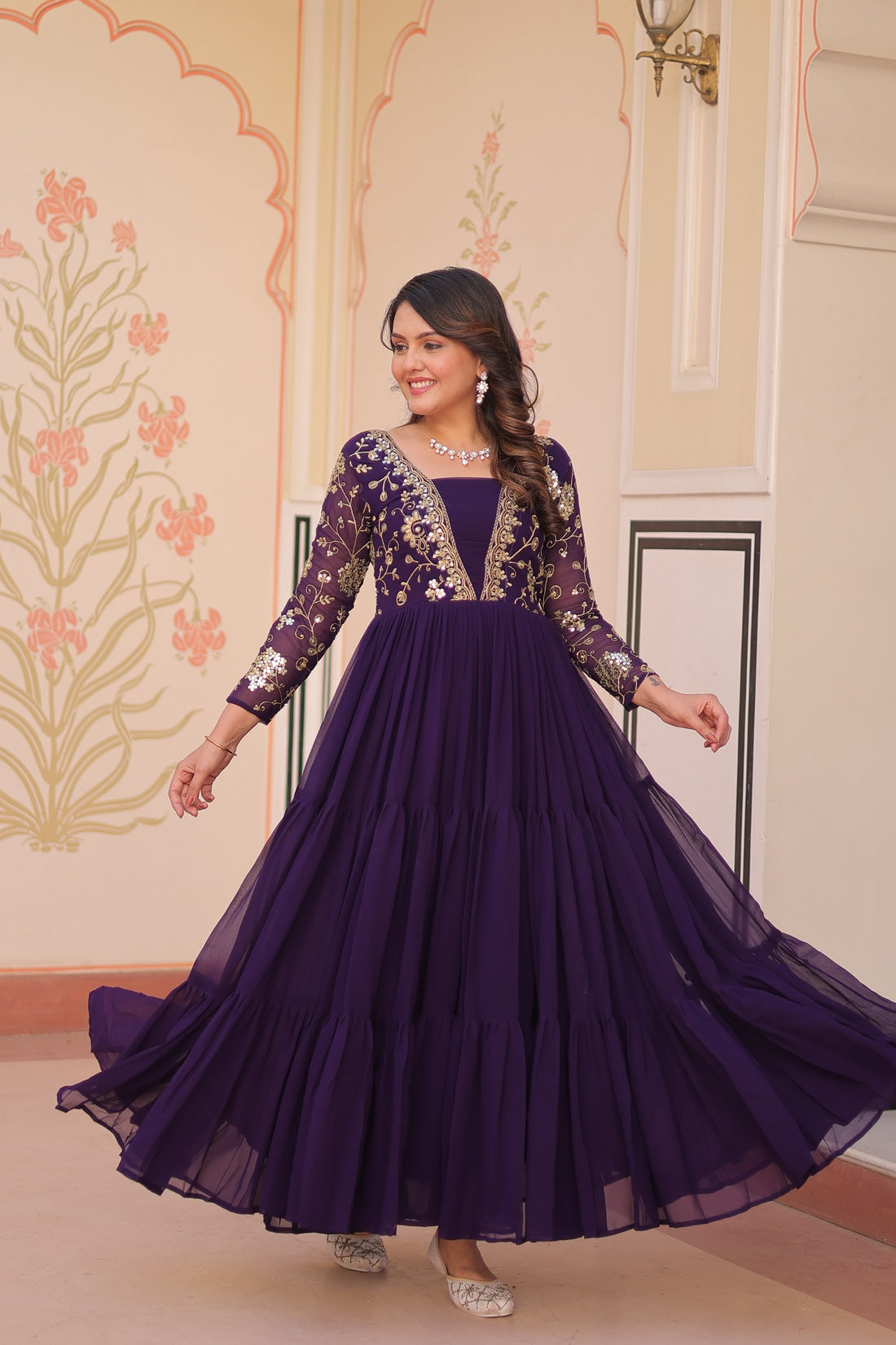 Premium Purple Readymade Gown