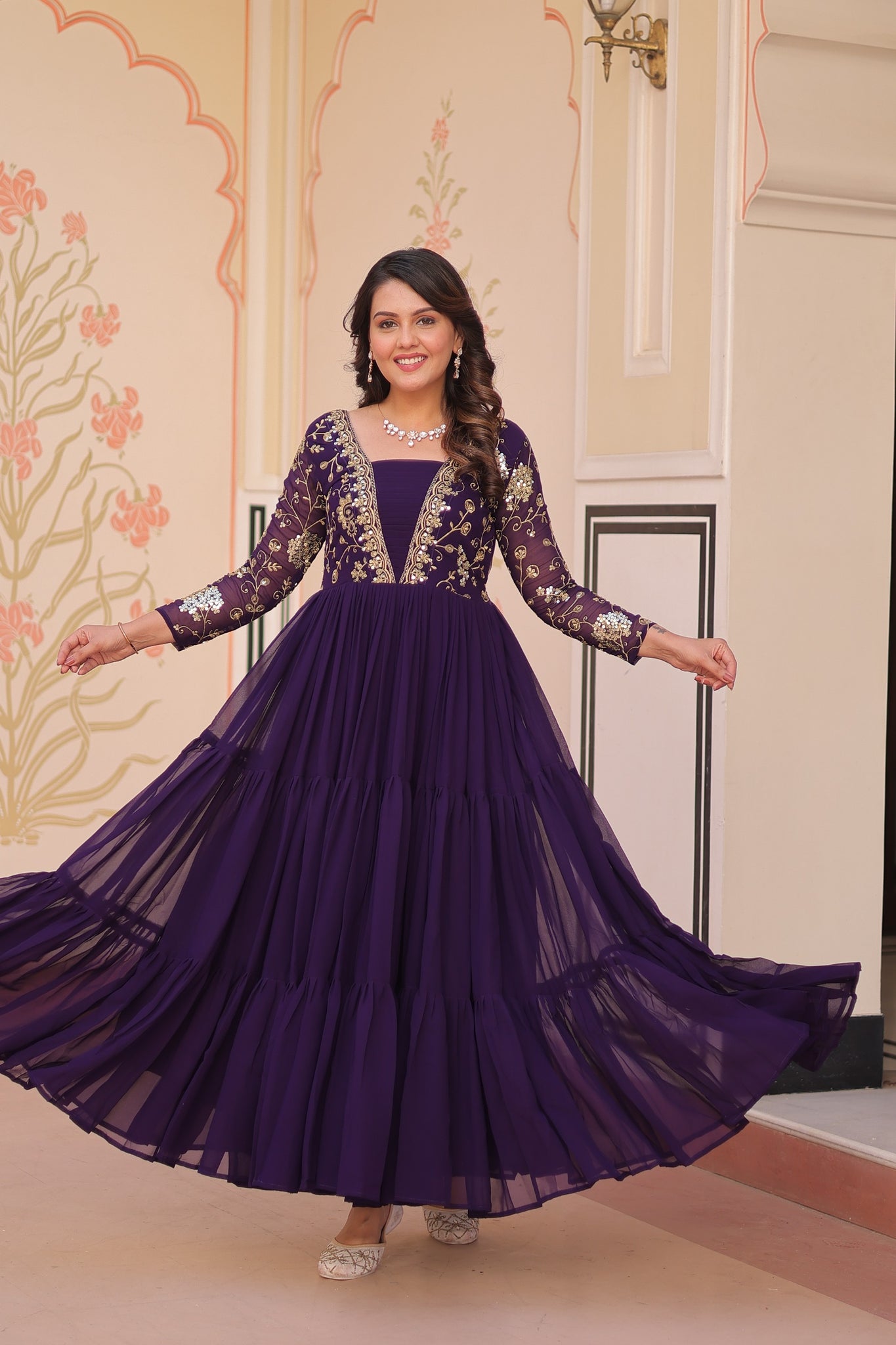 Premium Purple Readymade Gown