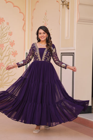 Premium Purple Readymade Gown