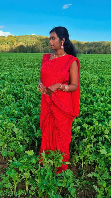 Red Radiance Ready-to-Wear Party Saree