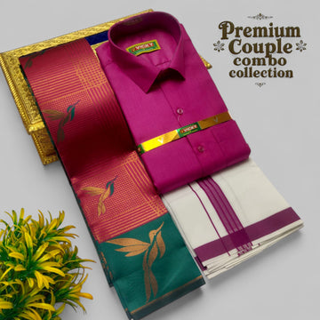 Premium  purple red with green Couple Combo Pack