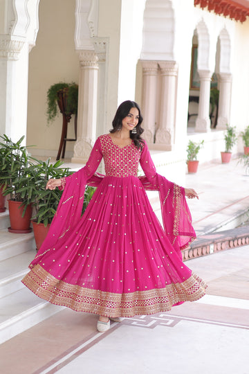 Elegant Rani Pink  Gown