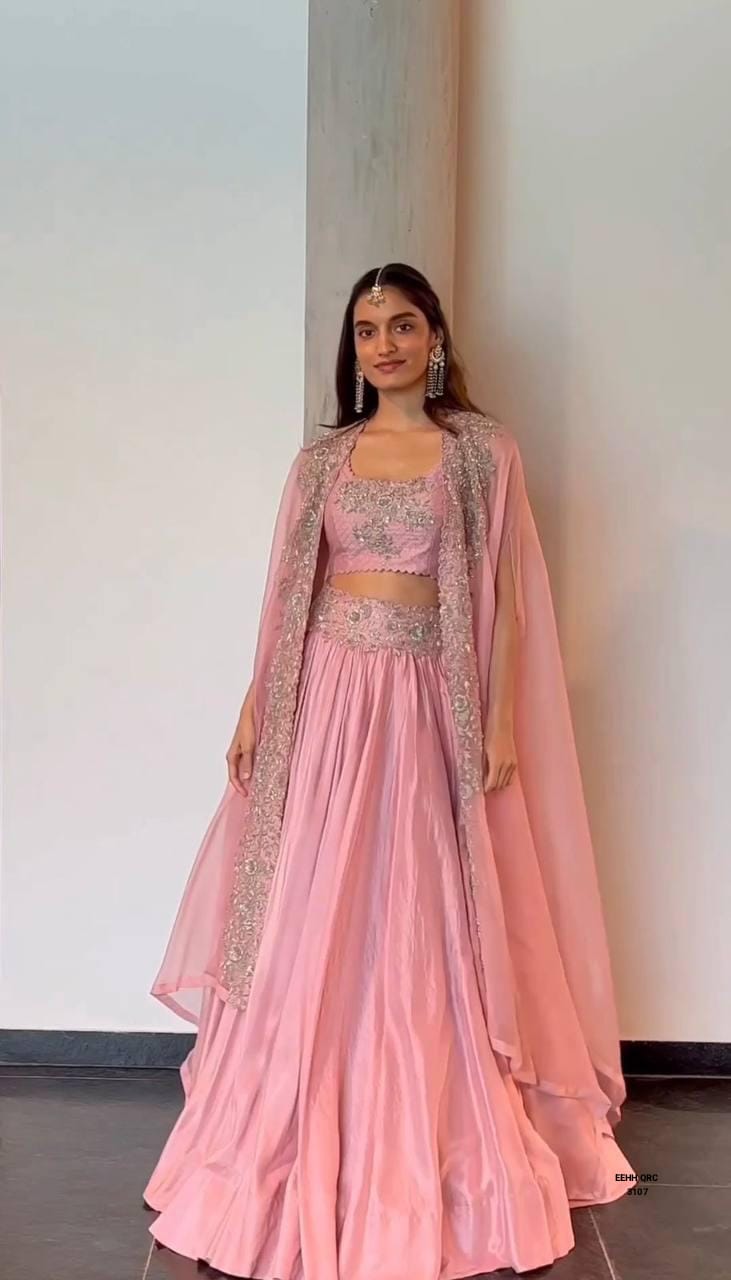 Premium Baby pink Stitched Lehenga
