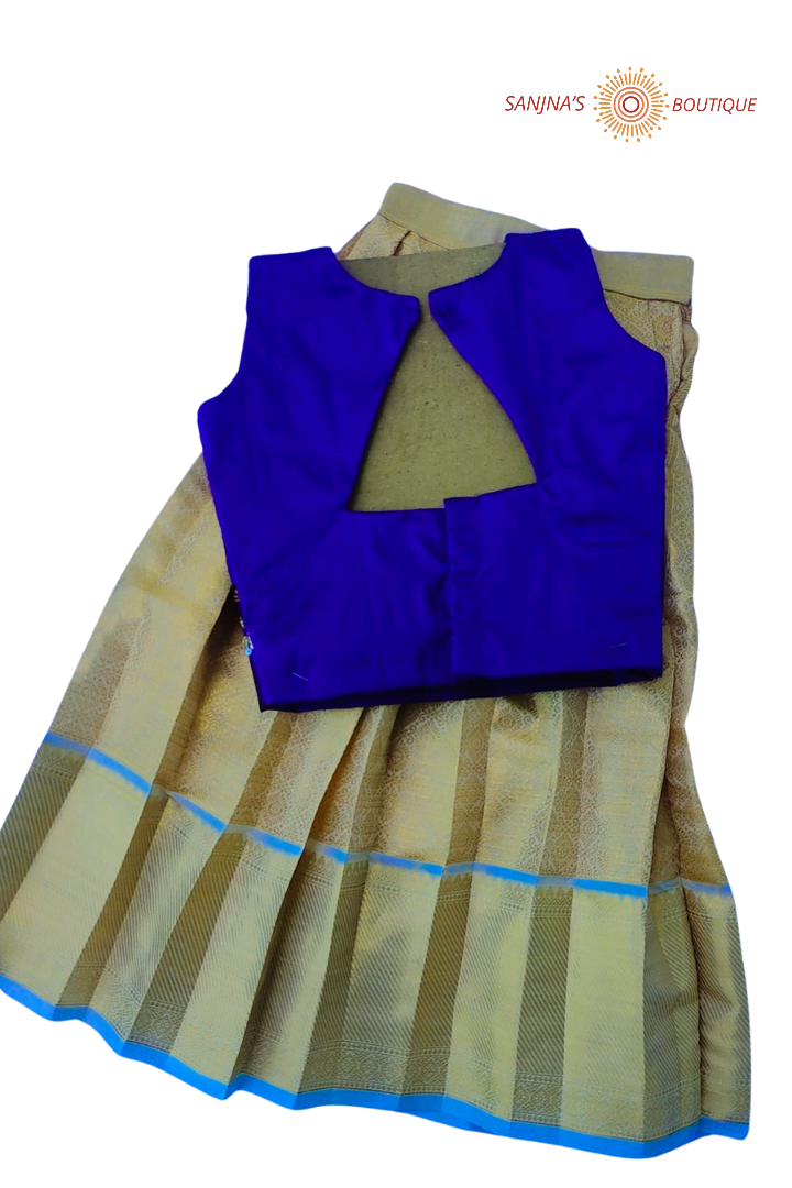 Royal Blue with golden colour  Pavadai Sattai